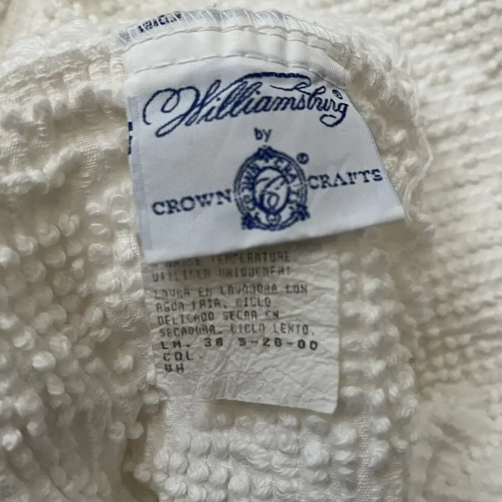 Vtg Williamsbury 50s White Chenille Hobnail Bedspread Cottagecore